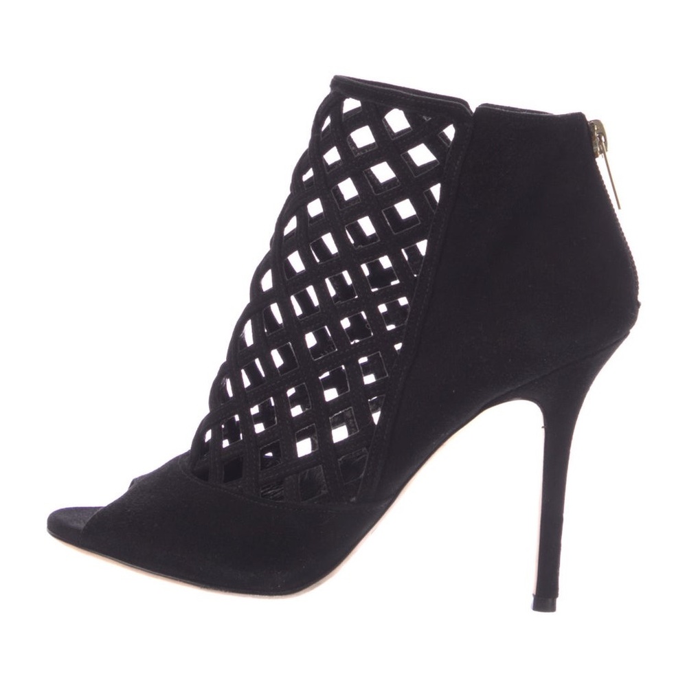 JIMMY CHOO
Suede Cutout Accent Sandals